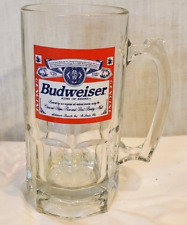 1997 Large BUDWEISER Heavy Glass Stein Beer Mug 32 Oz. 8