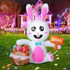 5 FT Easter Inflatable Outdoor Decorations, Bunny and Eggs Blow Multi-color  picture