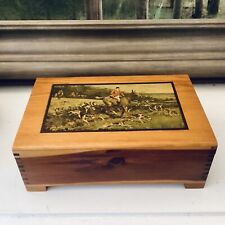 Vintage Chestwood Specialties Co. Candy Box Fox Hunt Solid Wood Equestrian picture