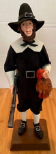 2002 Simpich Character Doll-Pilgrim Man with Musket & Turkey picture