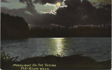 c1910 Moonlight on the Yakima River Near Cle-Elum Washington Kittitas County UNP picture