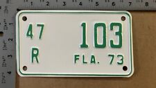 1973 Florida motorcycle license plate 47 R 103 YOM DMV Citrus Harley BMW 16291 picture