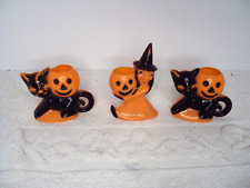 Three Vintage Rosbro Halloween Candy Containers Hard Plastic Circa 1950’s picture