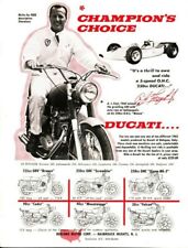 1965 A.J. Foyt Indy 500 Race Winner Rides Ducati Monza - Vintage Motorcycle Ad picture