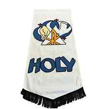 Holy White Trinitarian Church Banner Parament Hand of God Chi Rho Dove 26x62