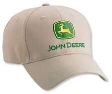 John Deere Khaki Twill 100% Cotton Structured Hat Cap Adult Men's Adjustable picture