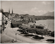 Schroeder. Switzerland, Lucerne, La Promenade Vintage print.  Photomechanics 21 picture