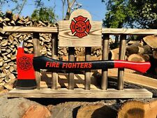 Premium Handcrafted Fireman's Axe with Custom Ladder Display Stand High-Quality picture