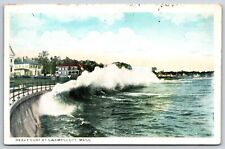 Postcard Heavy Surf At Swampscott, Massachusetts Posted 1925 picture