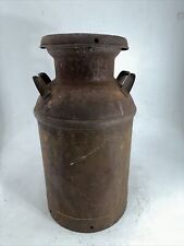 Antique Vintage Large Farmhouse Dairy Metal Milk Can with Lid Display Prop Paint picture