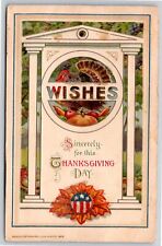 John Winsch~Thanksgiving Turkey on Door Frame~Patriotic Seal~Vintage Postcard picture