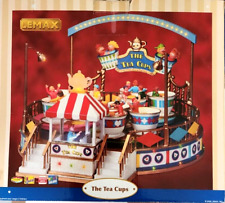 The Tea Cups Lemax Carole Towne #84808 Carnival Ride Animated w/Sounds Video picture