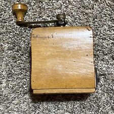Vintage small wood spice grinder 4”x 4”x 2.5” picture