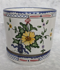 Vintage Tiffany & Co Ceramic Planter Flower Pot & Base Lisbon Floral Portugal picture