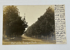 RPPC Walnut Street - BANGOR MI.  Posted 1906 Postcard picture