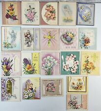 Lot 20 Unused Vintage 1950’s Easter Cards Religious Flowers Cross Envelopes picture