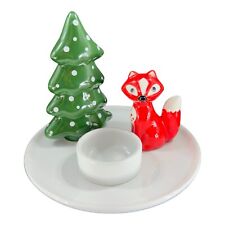 IKEA Sweden Vinter Fint Christmas Tree Fox Tea Light Holder Votive 2015 Ceramic picture