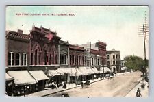 Mt Pleasant MI-Michigan, Main Street Looking North, Antique Vintage Postcard picture