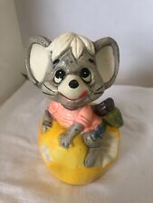 Vintage UCGC Japan Cheese Gray Mouse Bank Yellow 6.5