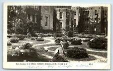 Postcard Rock Garden US Naval Training School (W.R.) Bronx NY (crease) RPPC A163 picture