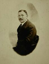 Man Moustache Suit Oval Utica New York RPPC B&W Photograph 3.5 x 5.5 picture