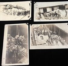 RPPC World War 1 Brave men Heading Off To War Lot Of 4 Original Postcards Rare picture