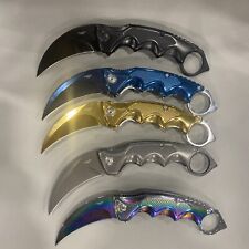 5 pcs Mixed Karambit Tactical Navy Spring Assisted Open Blade Pocket Knife New picture