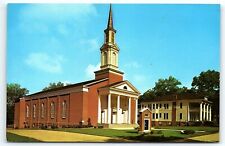 1950s AMERICUS GEORGIA FIRST BAPTIST CHURCH STREET VIEW UNPOSTED POSTCARD P4695 picture