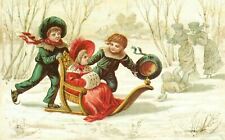 Vintage Postcard 1910s Merry As The Sleigh Bells May Thy Christmas Greeting Card picture