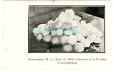 Canandaigua NY - GIANT HAIL STONES FROM 1906 STORM - Postcard Weather picture