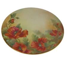 Antique Poppy Flower Hand Painted Platter 11.5