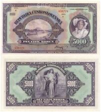 Czechoslovakia - 5,000 Korun SPECIMEN - P-19s - 1920 dated Foreign Paper Money - picture