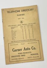 Garner Iowa 1943 Telephone Directory Book Ford Car Dealer Advertising Hancock picture