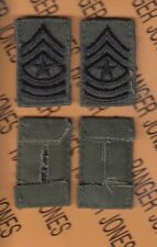 USA Enlisted SERGEANT MAJOR SGM E-9 OD Green & Black rank patch set sewn C picture