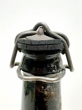 Vtg. MISSION ORANGE Dry Soda Black Glass Bottle 1920's ** Rubber Wire Stopper ** picture
