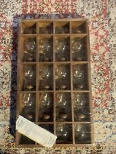 Vintage Wooden 16 Spice Rack Hanging Tear Drop Glass Jars Mid Century NIB picture