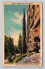 Cody WY-Wyoming, Chimney Rock, Cody Highway, Antique, Vintage Souvenir Postcard picture