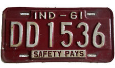 Good Solid Original 1961 Indiana License Plate See My Other Plates picture