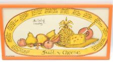 Vintage 1968 Soovia Janis Framed Fruit & Cheese Combinations Print Signed Jacque picture