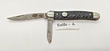 Vintage Imperial Prov RI USA 2 Blade Jack Folding Pocket Knife Jigged Bone SS picture