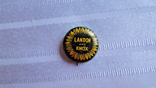 Vintage LANDON AND KNOX Pinback Button 1936 Sunflower 3/4