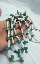 Pretty old pawn Native American Navajo  turquoise shell 2 strands  necklace  picture