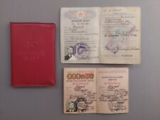 Soviet Army document Military ID Ticket Book + Komsomol Ticket . USSR Original picture