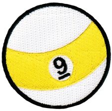 9-BALL EMBROIDERED IRON-ON PATCH POOL BILLIARDS NINE souvenir emblem picture