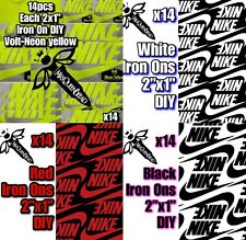 14pc Lot Iron On🖤HTV Nike Tic 2x1” Easy To Apply DIY x14. You pick color{s}🖤 picture