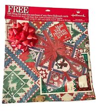 Vintage 1996 Hallmark Christmas Gift Wrapping Paper Bow Seals Guide Promo Quilt picture