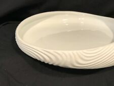 Partylite White Ceramic Bisque Plate Bowl Scalloped Rare picture