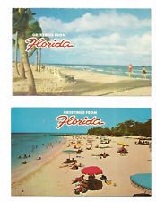 2 Florida FL Postcards Beach Greetings picture