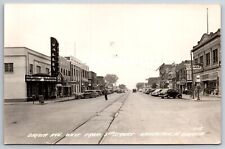 Wahpeton North Dakota~Dakota Avenue West @ 5th Street~Valley Theatre~1940s RPPC picture