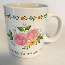 Vintage Coffee Mug  Cup with Pink Roses Taiwan 4 Inches High picture
